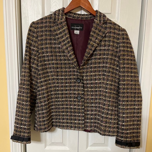 Vintage Requirements Blazer Women's Size 10 Button Up Tweed Career Jacket - Picture 1 of 5